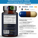 Hyvia Health Blue Fuel Methylene Blue Capsules bottle side view