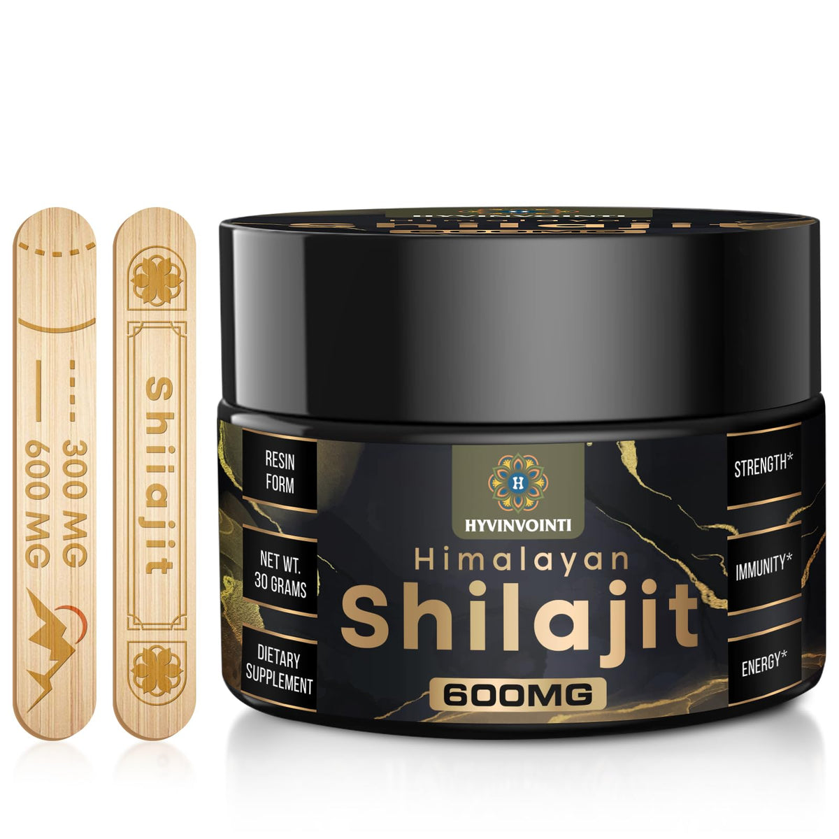 HYVINVOINTI Himalayan Shilajit Resin 600mg front view