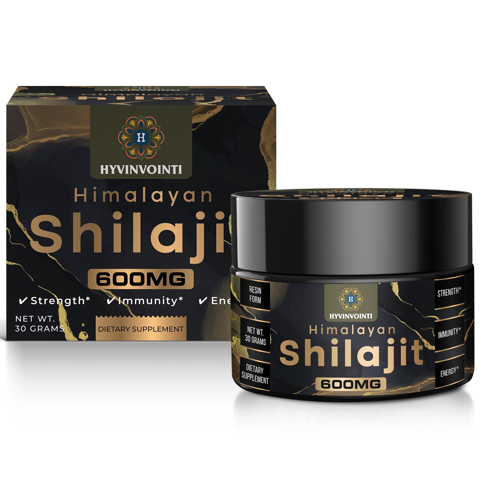 HYVINVOINTI Himalayan Shilajit Resin 600mg in natural setting