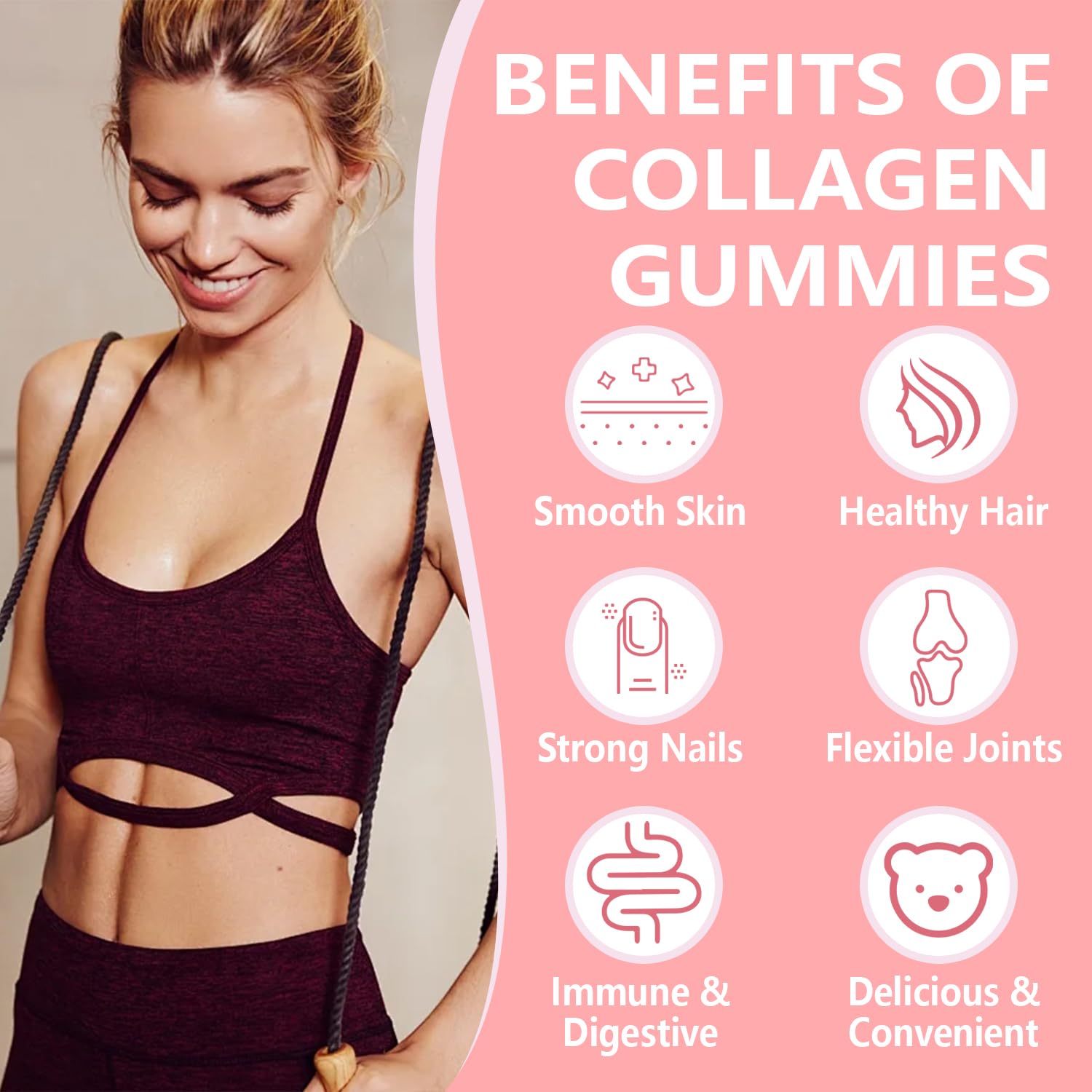 Hywebvctok Collagen Gummies nutritional information on back