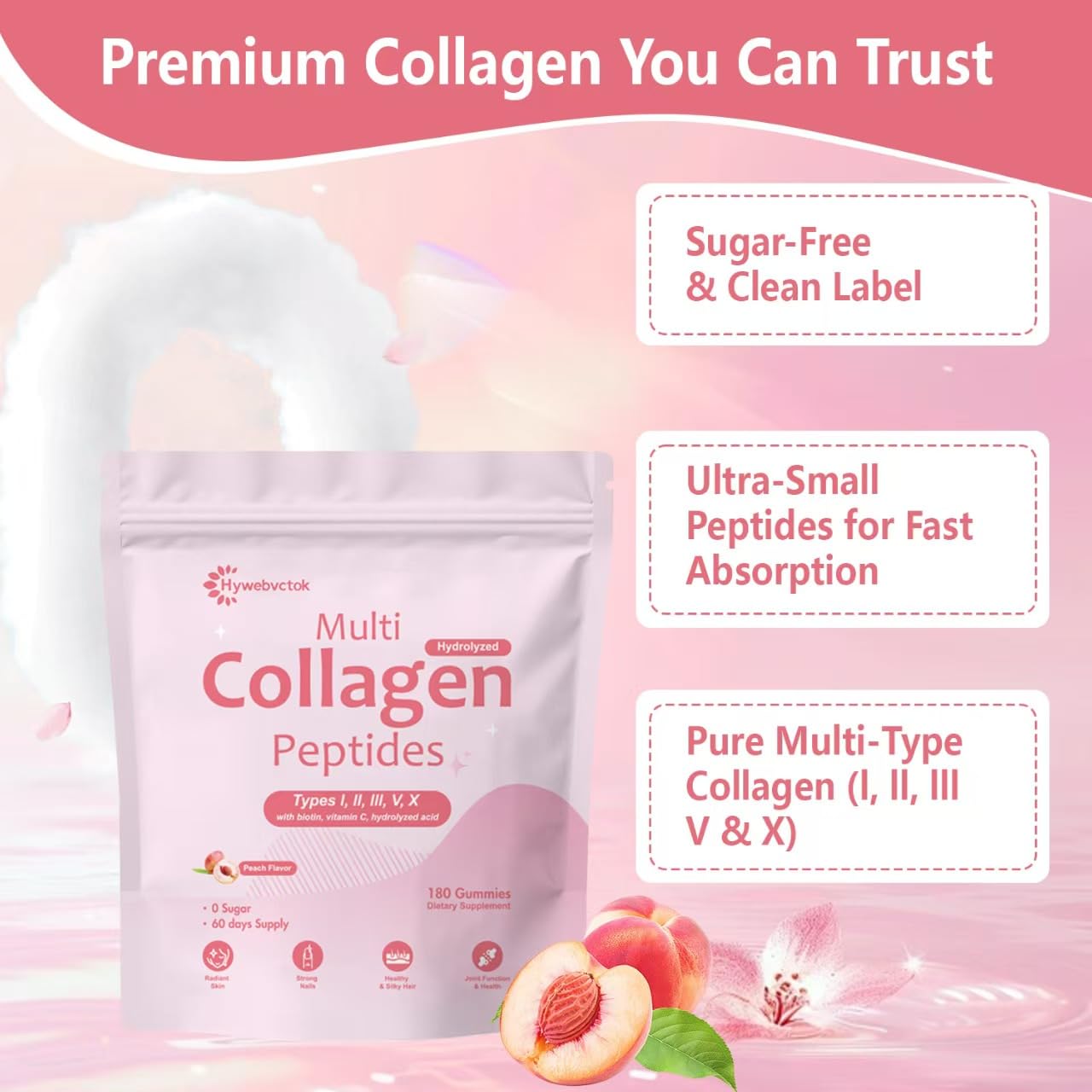 Hywebvctok Collagen Gummies with other health supplements