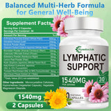 Hywebvctok Lymphatic Drainage Supplements 1540mg bottle side view