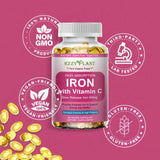 HZZYPLANT Iron Softgels 65mg with a measuring spoon