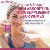 HZZYPLANT Iron Softgels 65mg with Vitamin C, D3, B6 & B12