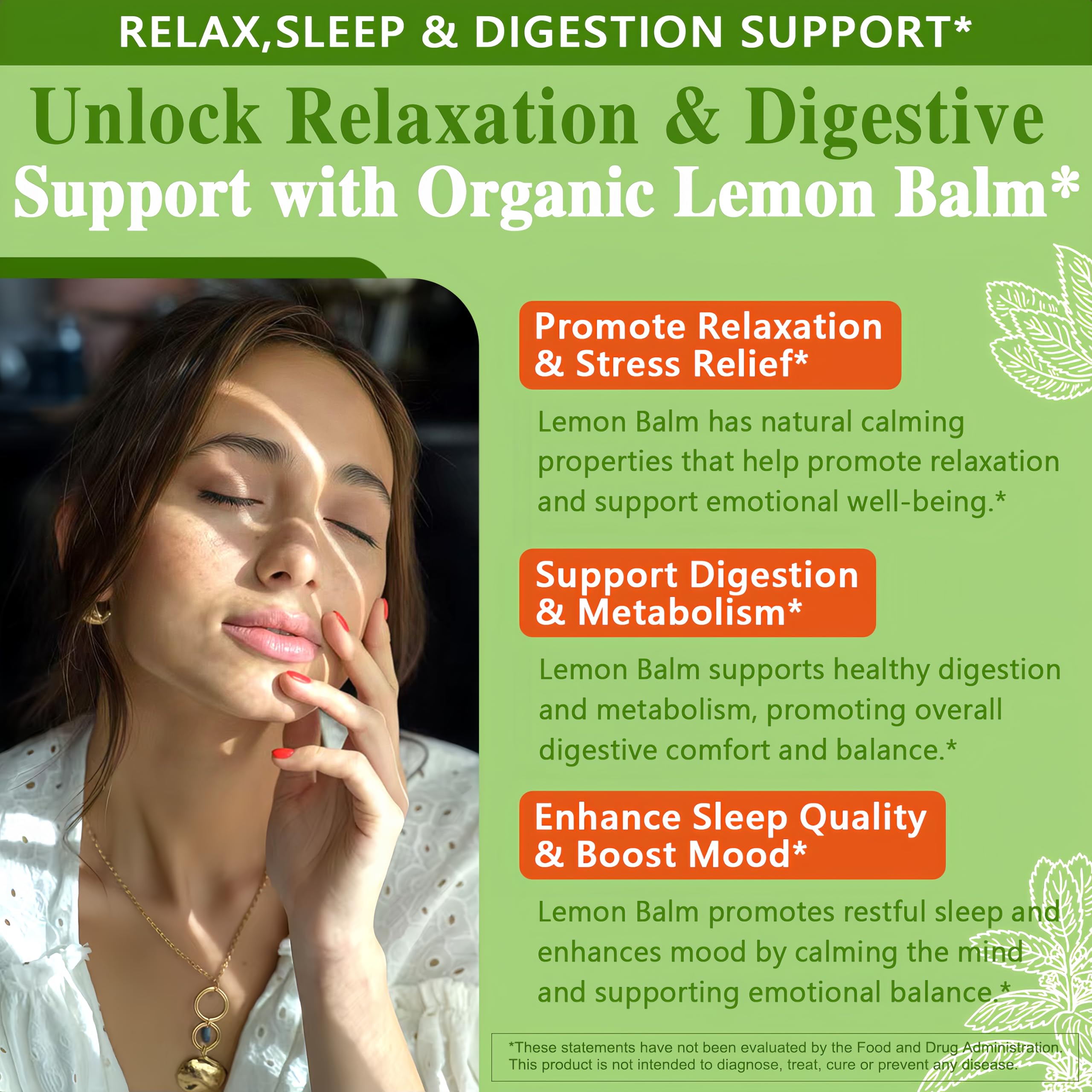 HZZYPLANT Lemon Balm Tincture 5g with ingredients