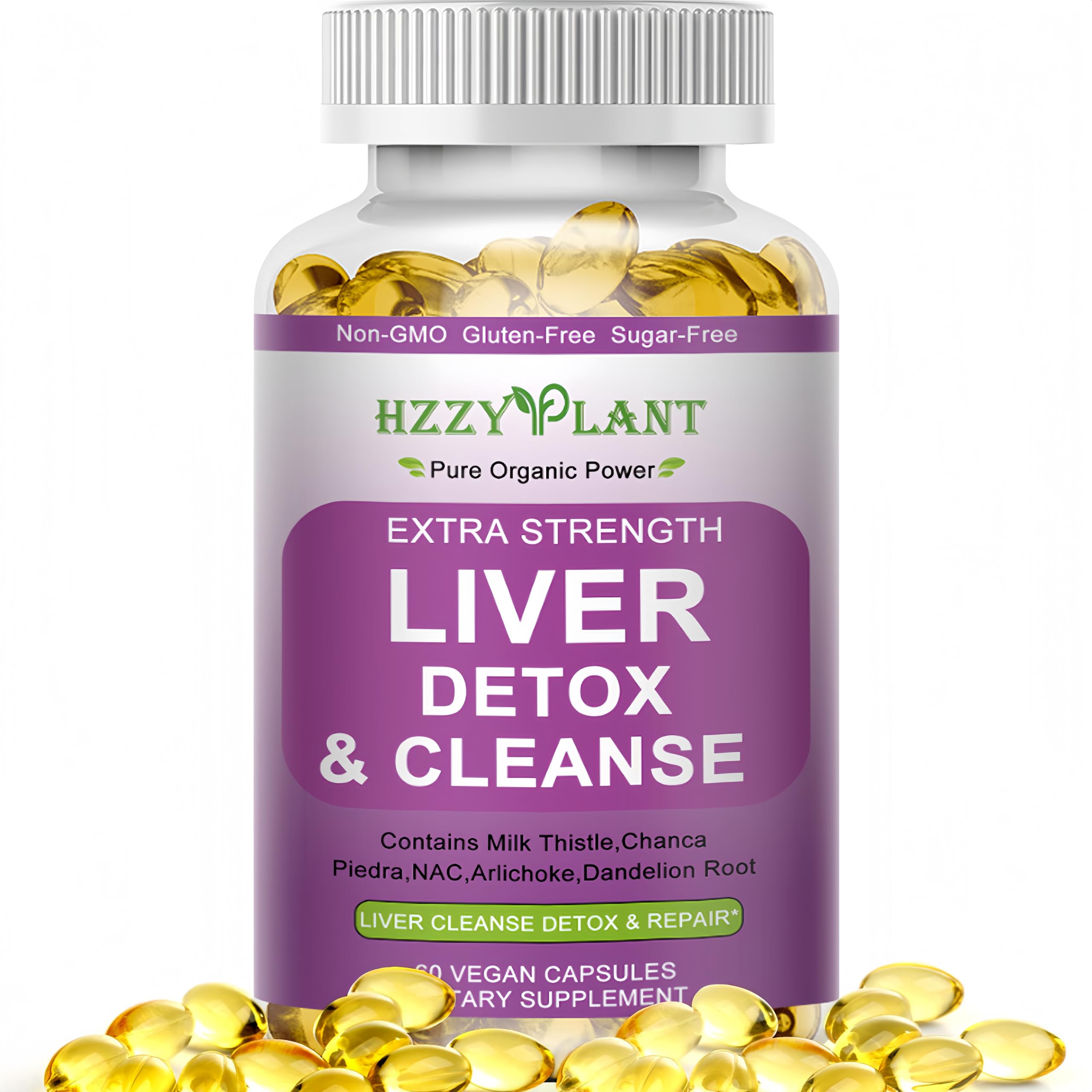HZZYPLANT Liver Softgels front view with packaging
