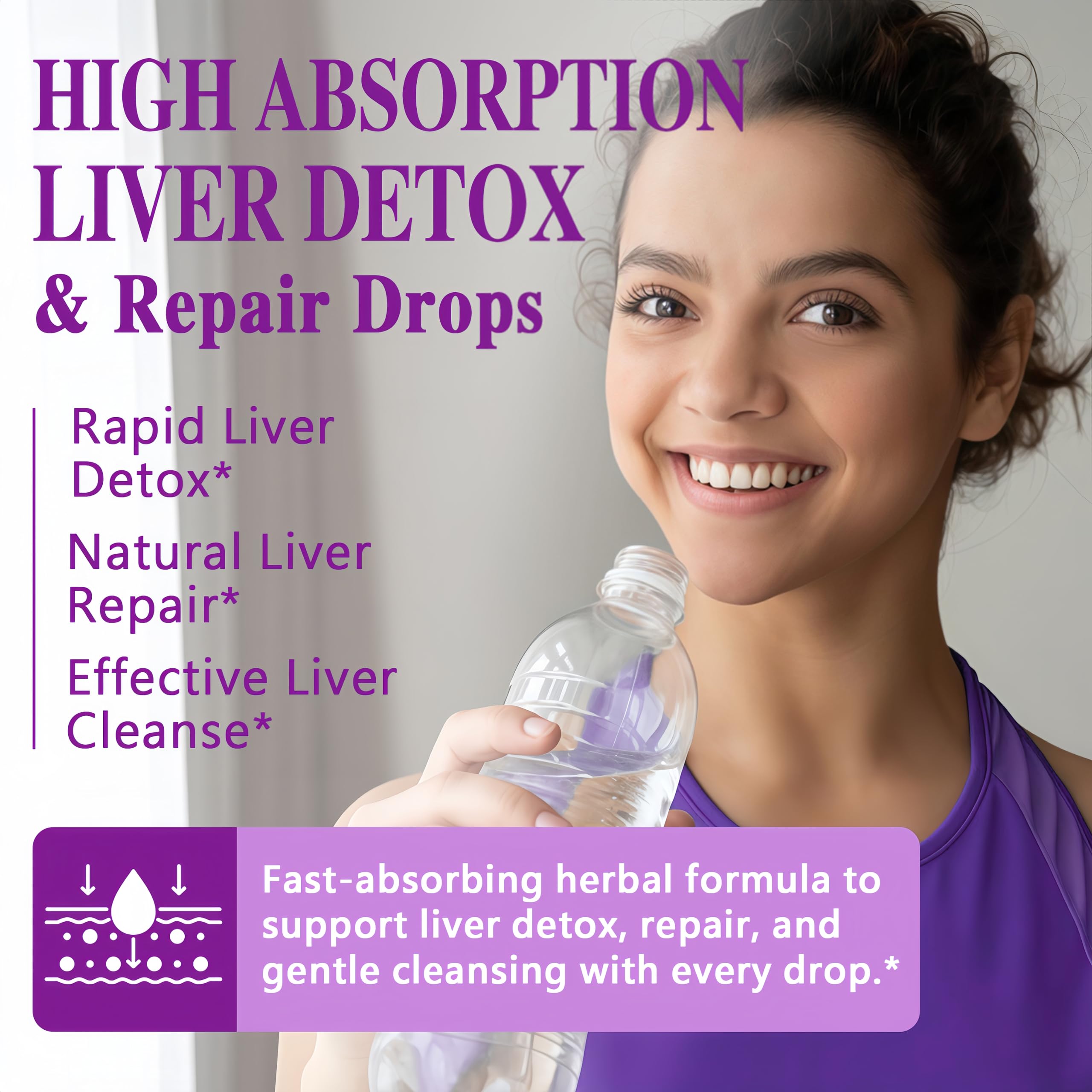HZZYPLANT Liver Support Liquid Drops 100g bottle with dropper