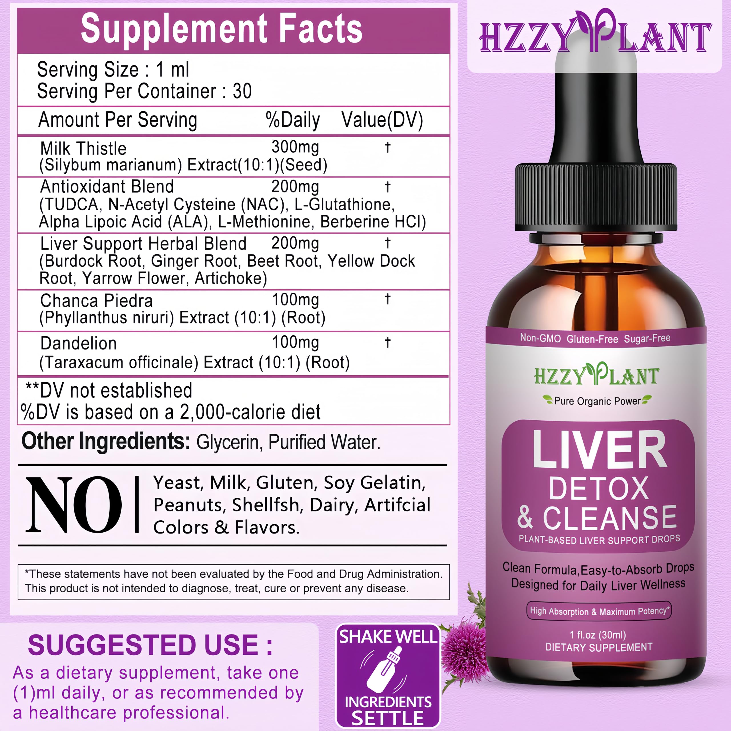 HZZYPLANT Liver Support Liquid Drops 100g lifestyle scene