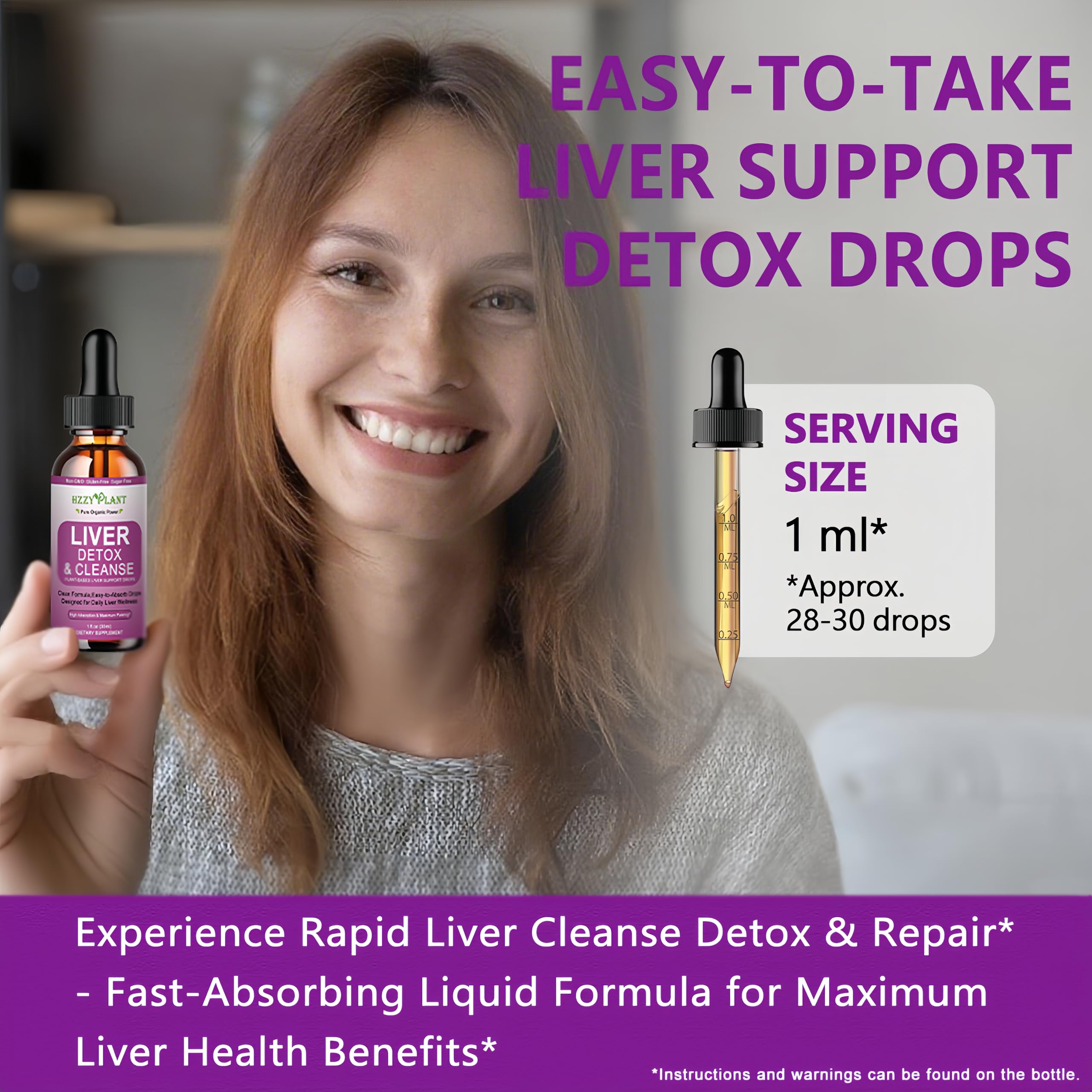 HZZYPLANT Liver Support Liquid Drops 100g with ingredients list