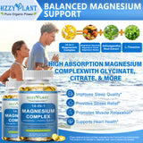 HZZYPLANT Magnesium Complex Softgels back view with ingredient list