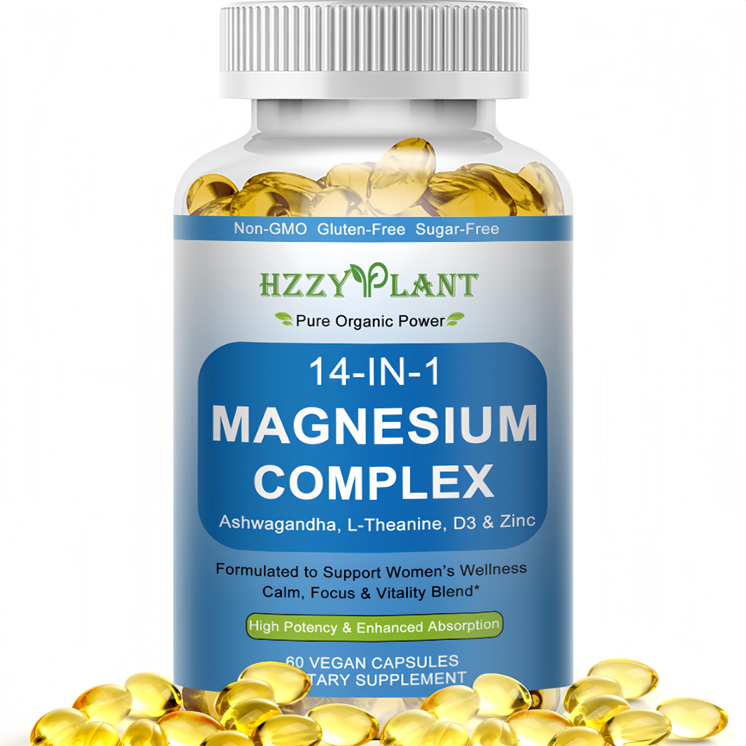 HZZYPLANT Magnesium Complex Softgels front view with packaging