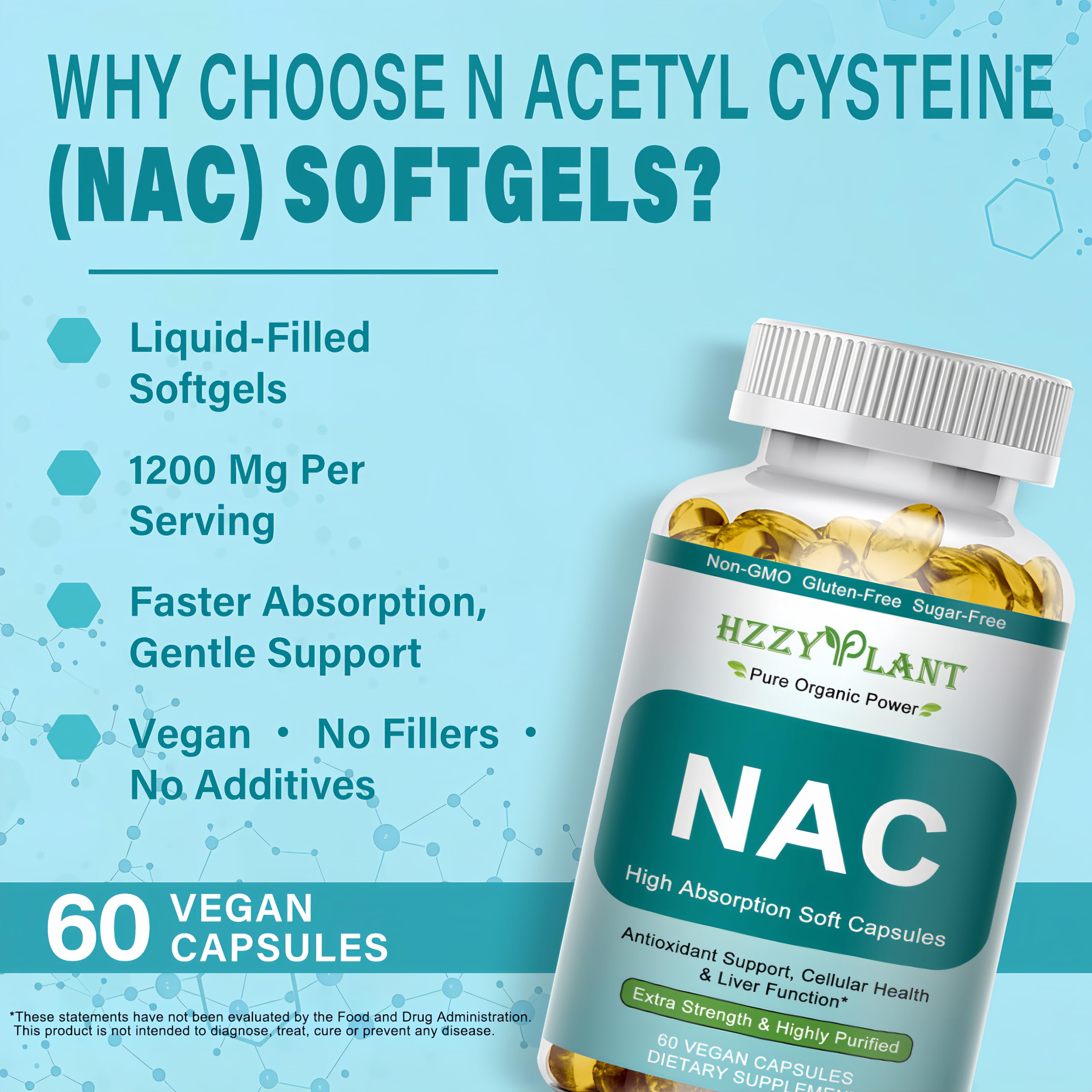 HZZYPLANT NAC Softgels 1200mg softgel in hand