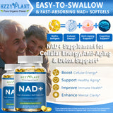 HZZYPLANT NAD+ Softgel Capsules close-up of softgel