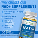 HZZYPLANT NAD+ Softgel Capsules with ingredients list