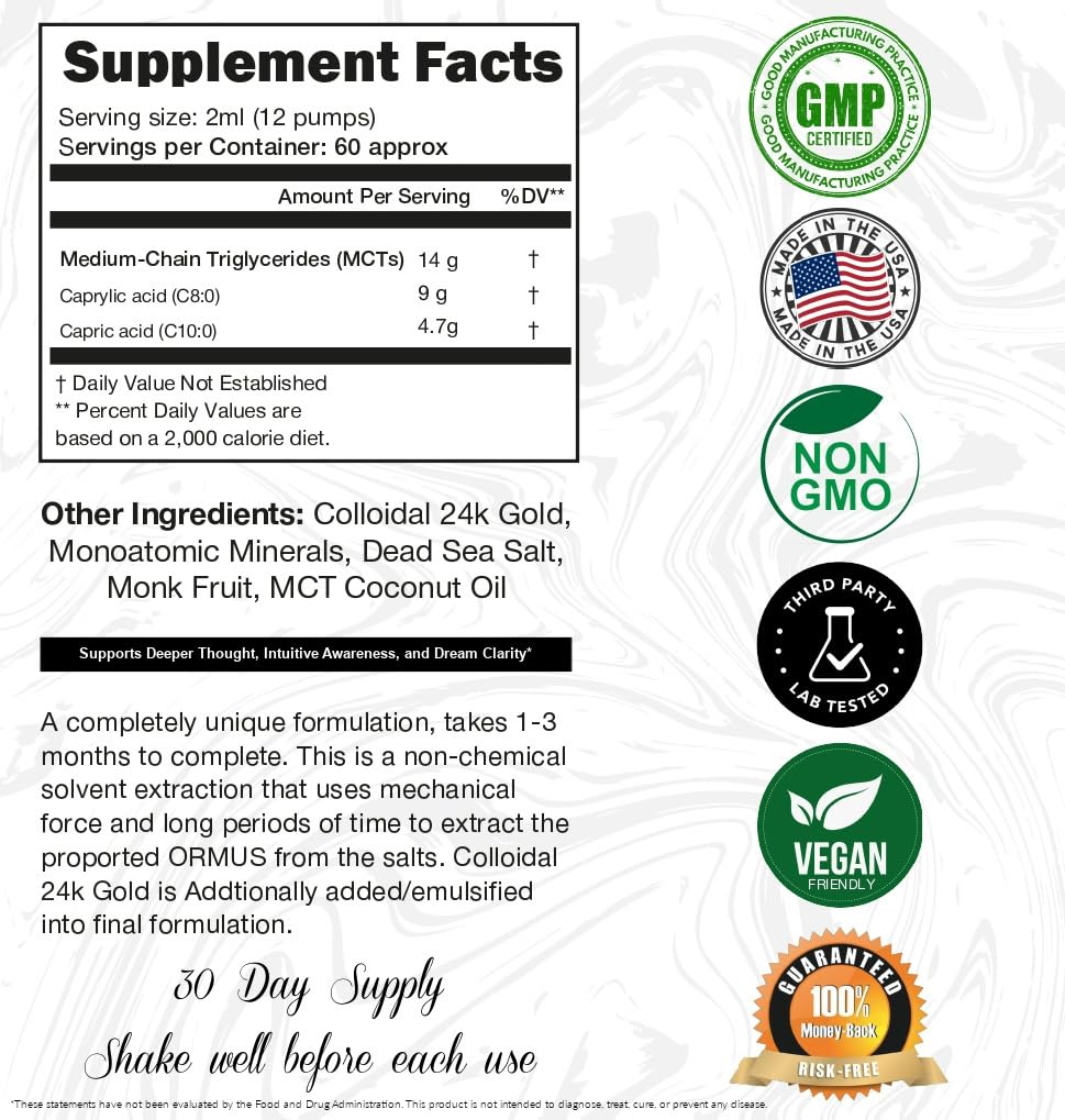 I Am Joy co. Colloidal Gold Ormus packaging side view