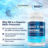 I LOVE HEALTH NAD+ Supplement bottle on a wooden surface