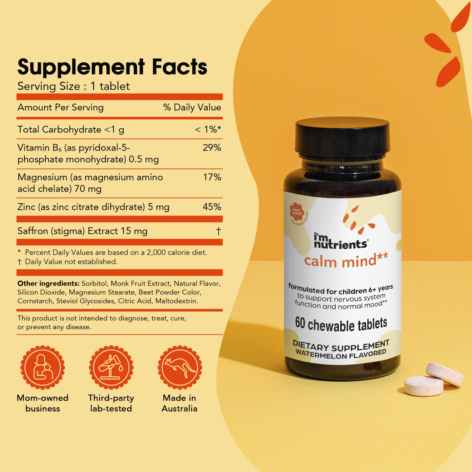 I'm Nutrients Children's Chewable Vitamins 100g packaging