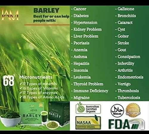 IAM WORLDWIDE Young Barley Grass Supplement 30g back view
