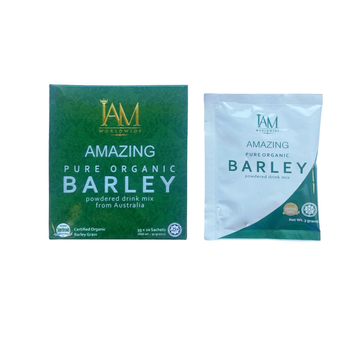 IAM WORLDWIDE Young Barley Grass Supplement 30g front view