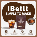 IBetIt Mushroom Coffee ingredients list on the back of the package