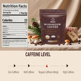 IBetIt Mushroom Coffee powder in a spoon next to a cup