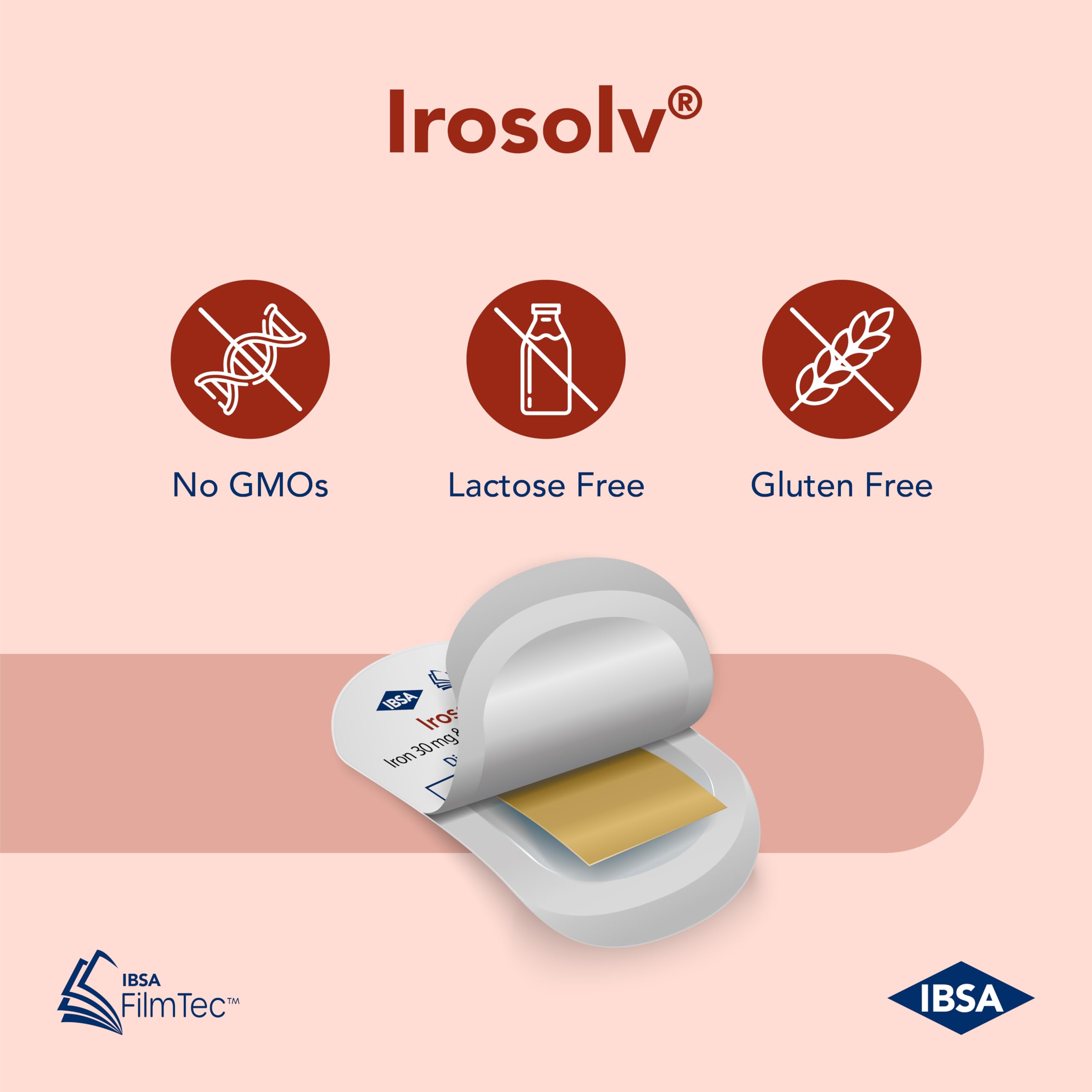 Ibsa Iron Supplement 50g back packaging view