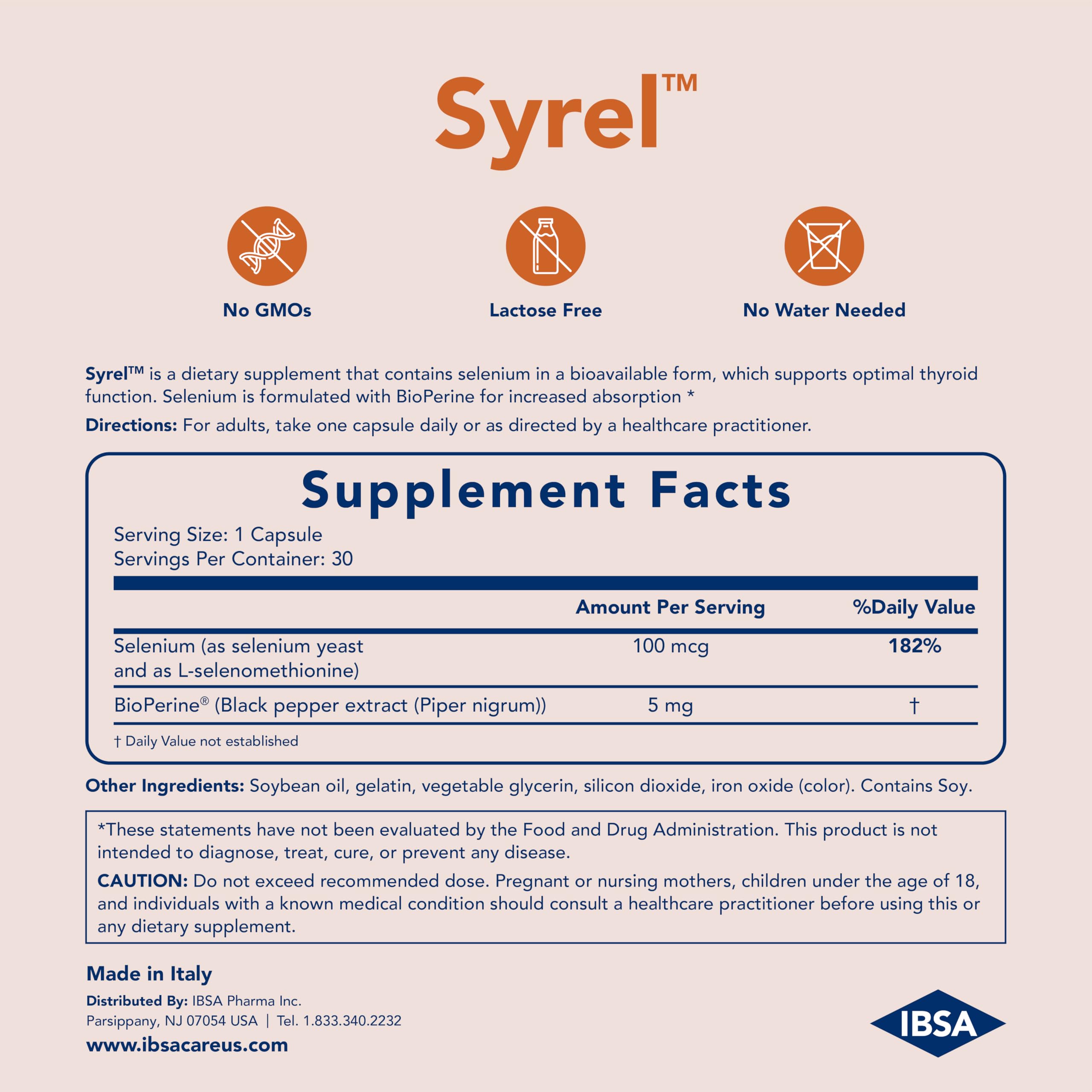 Ibsa Syrel Selenium Supplement with BioPerine close-up