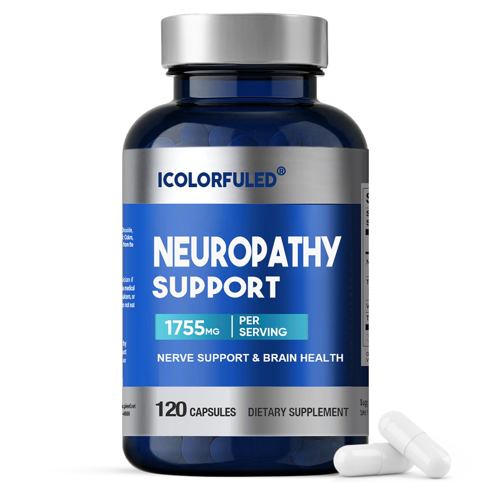 icolorfuled Neuropathy Relief 120 capsules front view