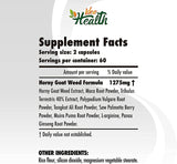 Idea Health Horny Goat Weed capsules on a wooden surface