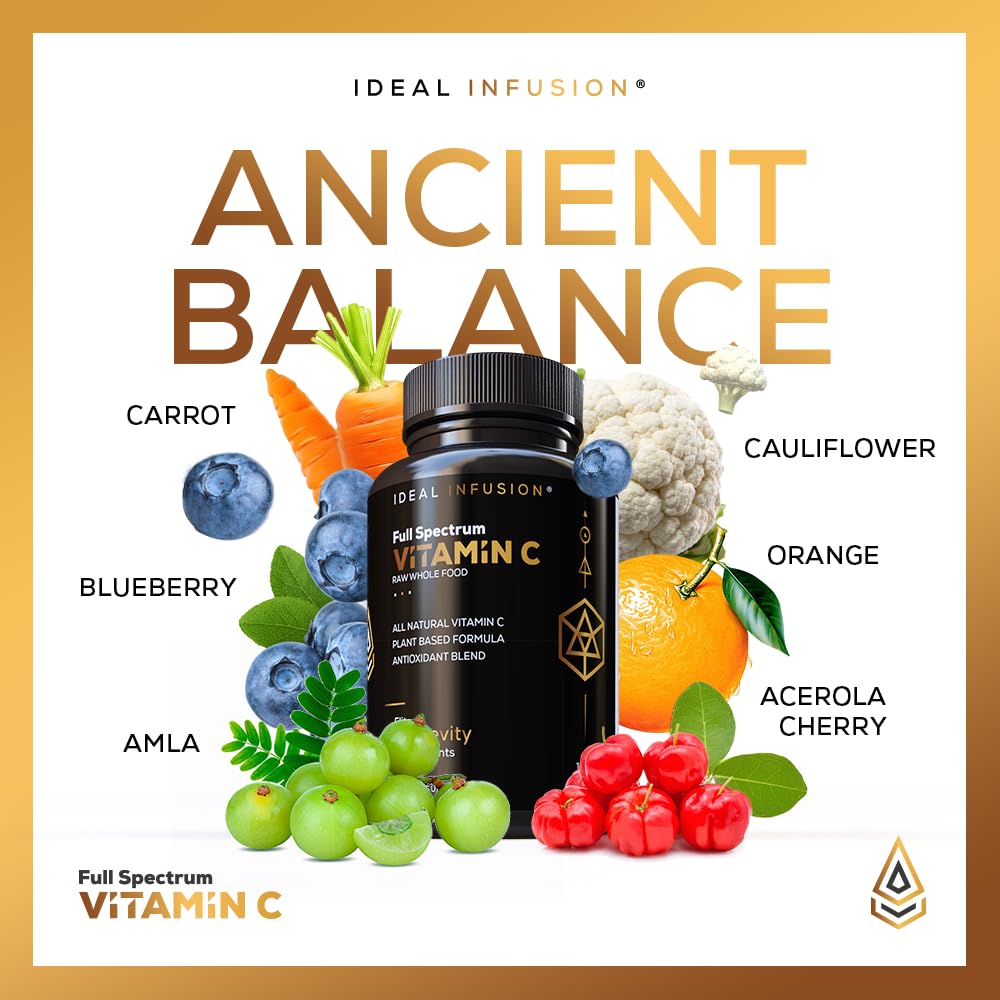 Ideal Infusion Essential Vitamin C 675mg supplement with fruits