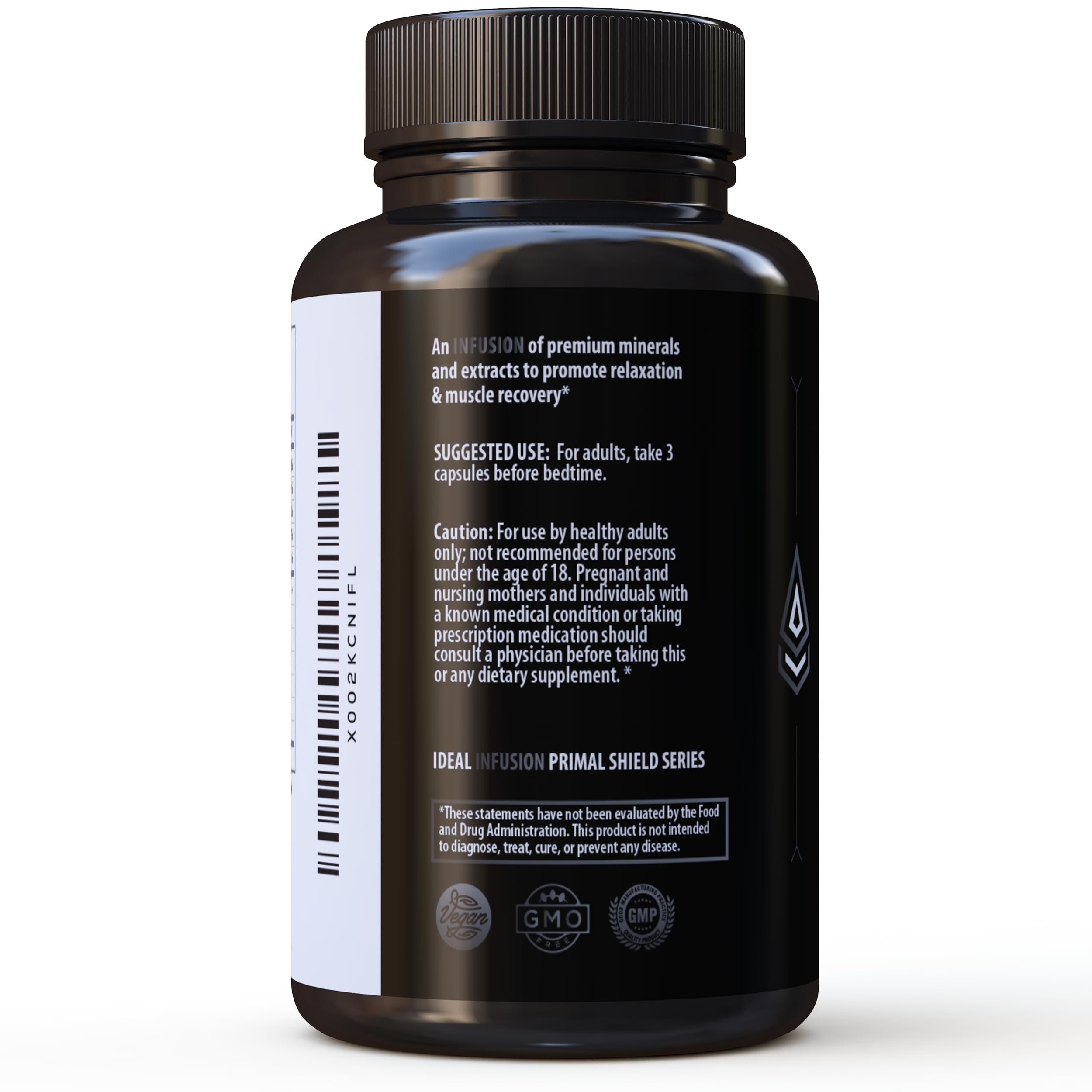 Ideal Infusion Nighttime Muscle use Supplement 90 Capsules with a glass of water