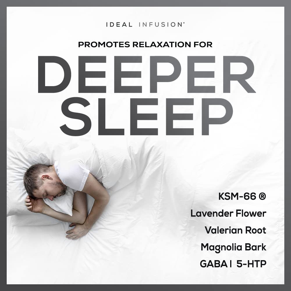 Ideal Infusion Nighttime Muscle use Supplement 90 Capsules with ingredients listed