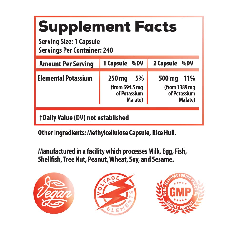 Ideal Infusion Potassium Malate 500mg Capsules bottle side view