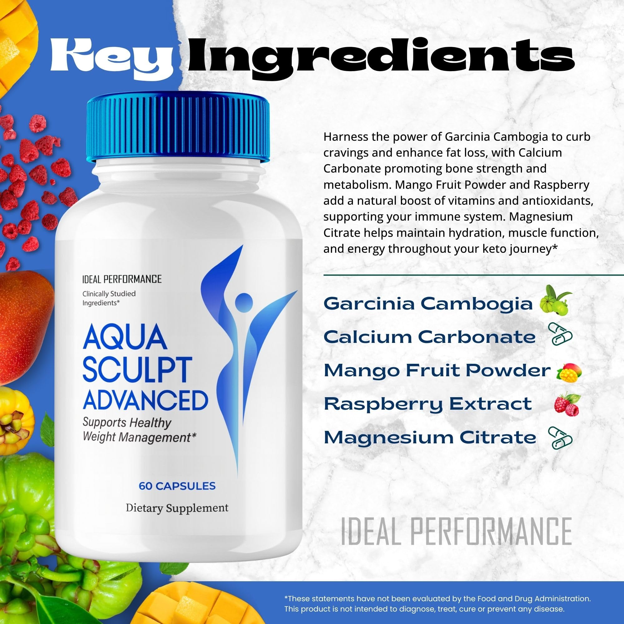 IDEAL PERFORMANCE Aqua Sculpt Capsules on a wooden table