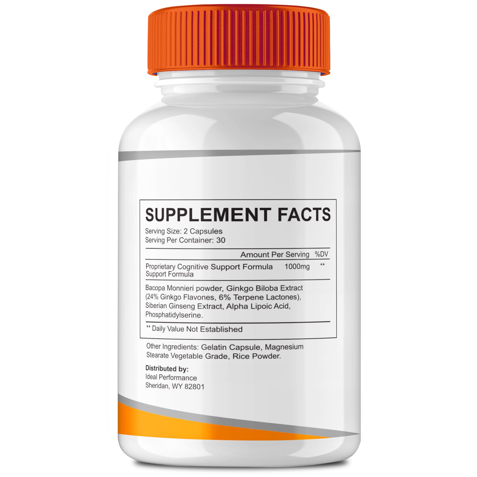 IDEAL PERFORMANCE Arialief Brain Supplements capsule side view