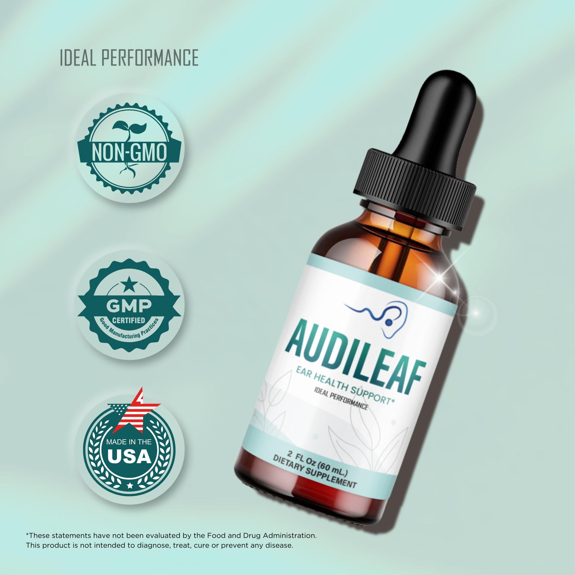 IDEAL PERFORMANCE Audileaf Drops packaging with product details