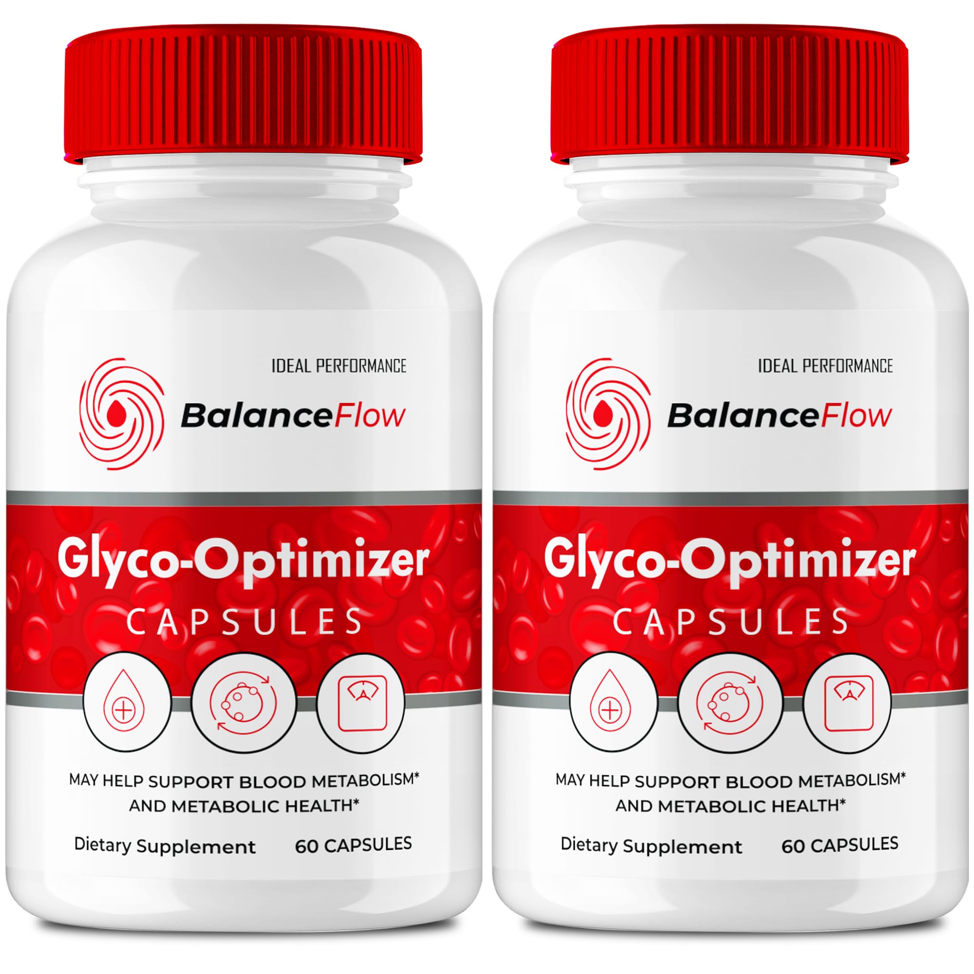 IDEAL PERFORMANCE Balance Flow Glyco Optimizer Supplement Capsules front view