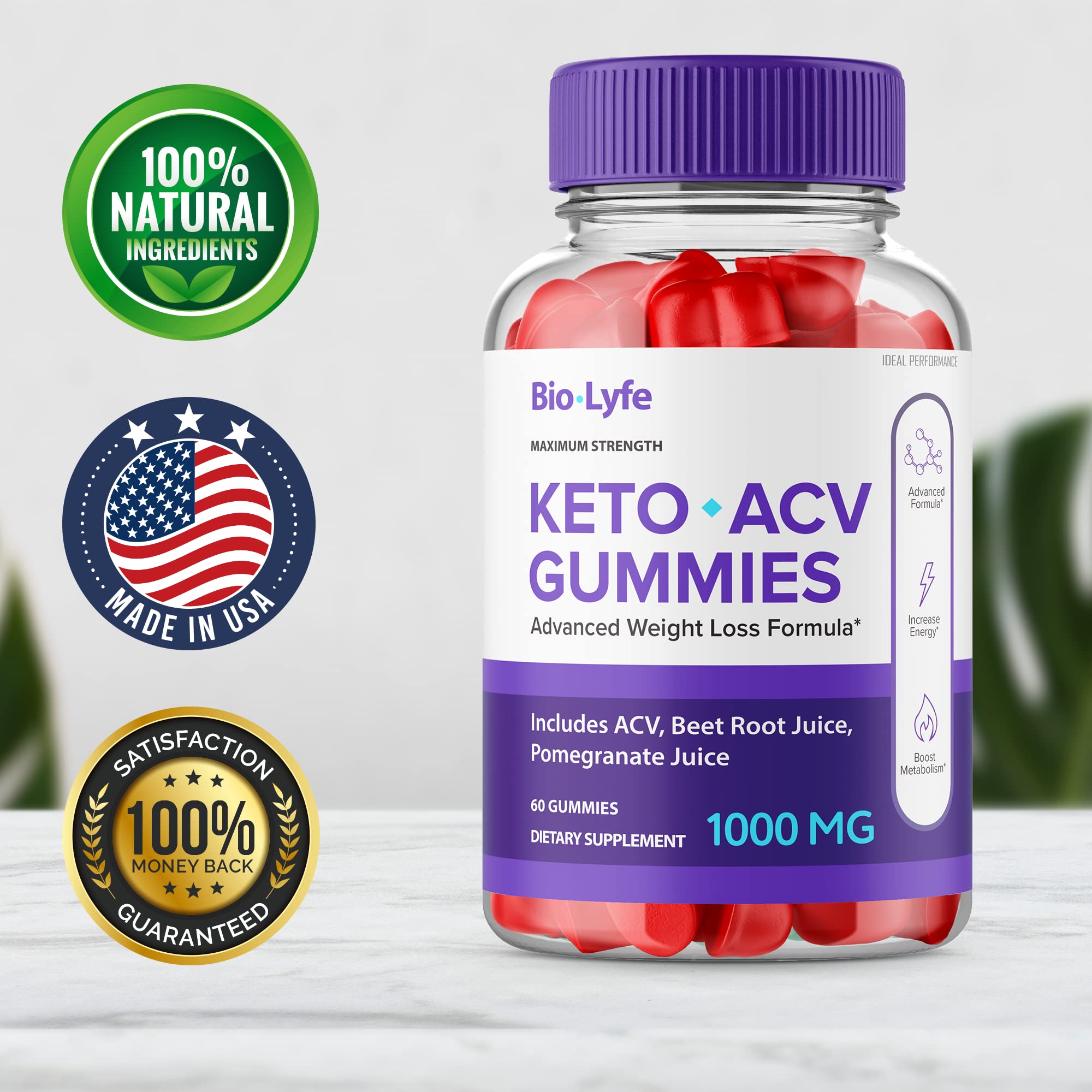 IDEAL PERFORMANCE Biolyfe Keto ACV Gummies packaging