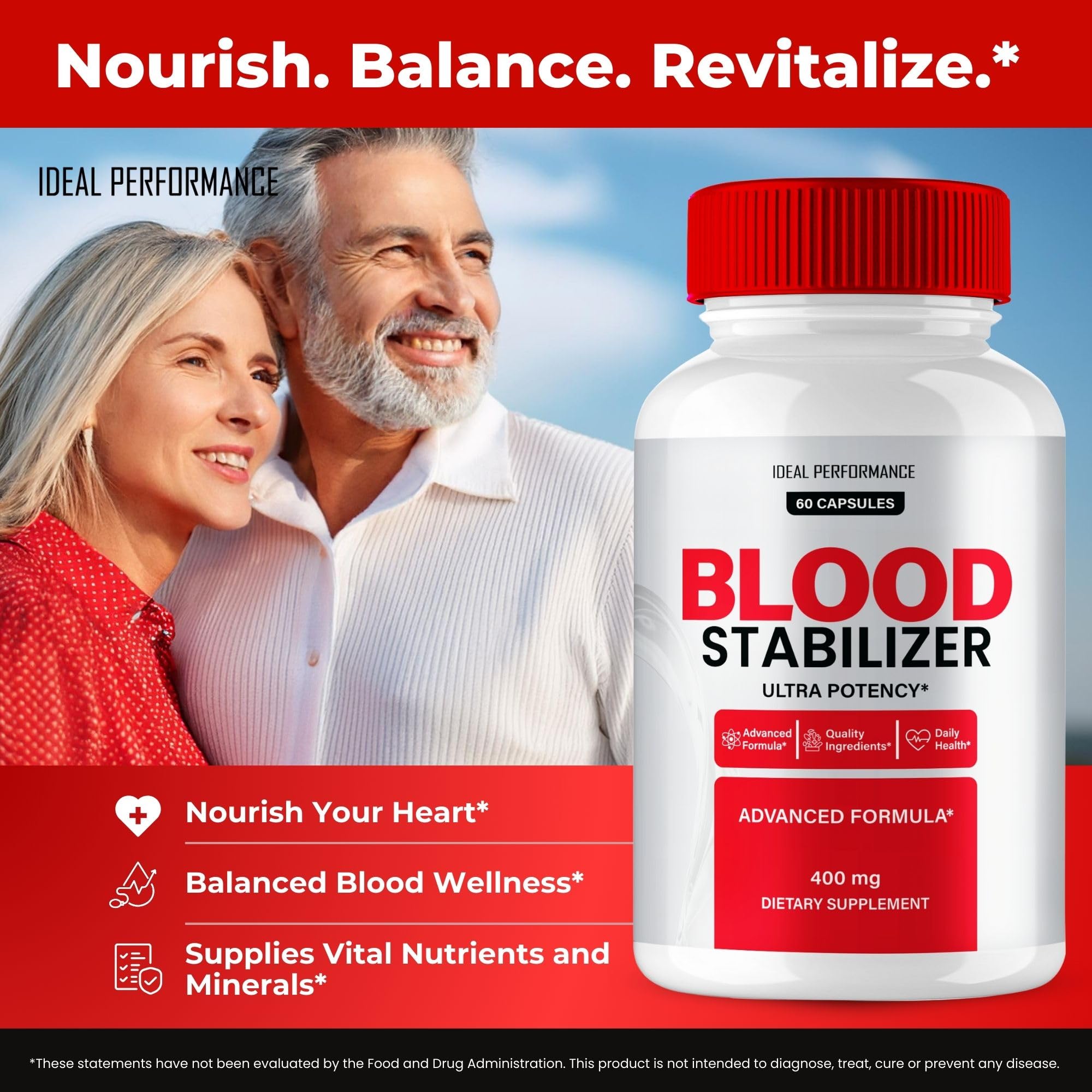 IDEAL PERFORMANCE Blood Stabilizer Capsules with measuring spoon