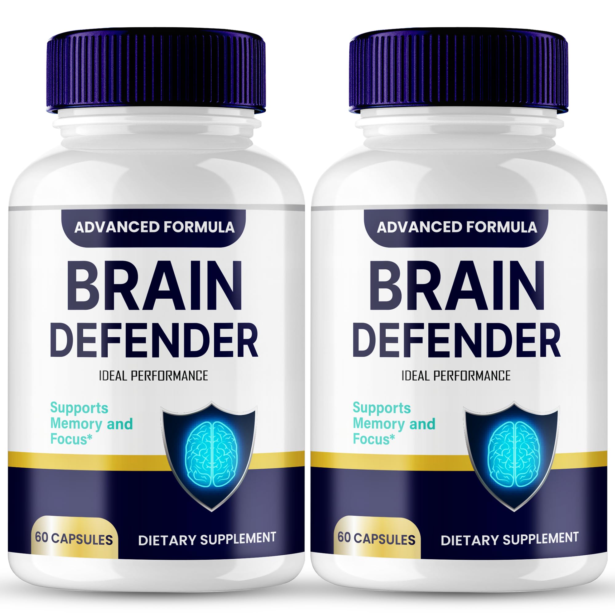 IDEAL PERFORMANCE Brain Defender Supplement 60 Capsules front view
