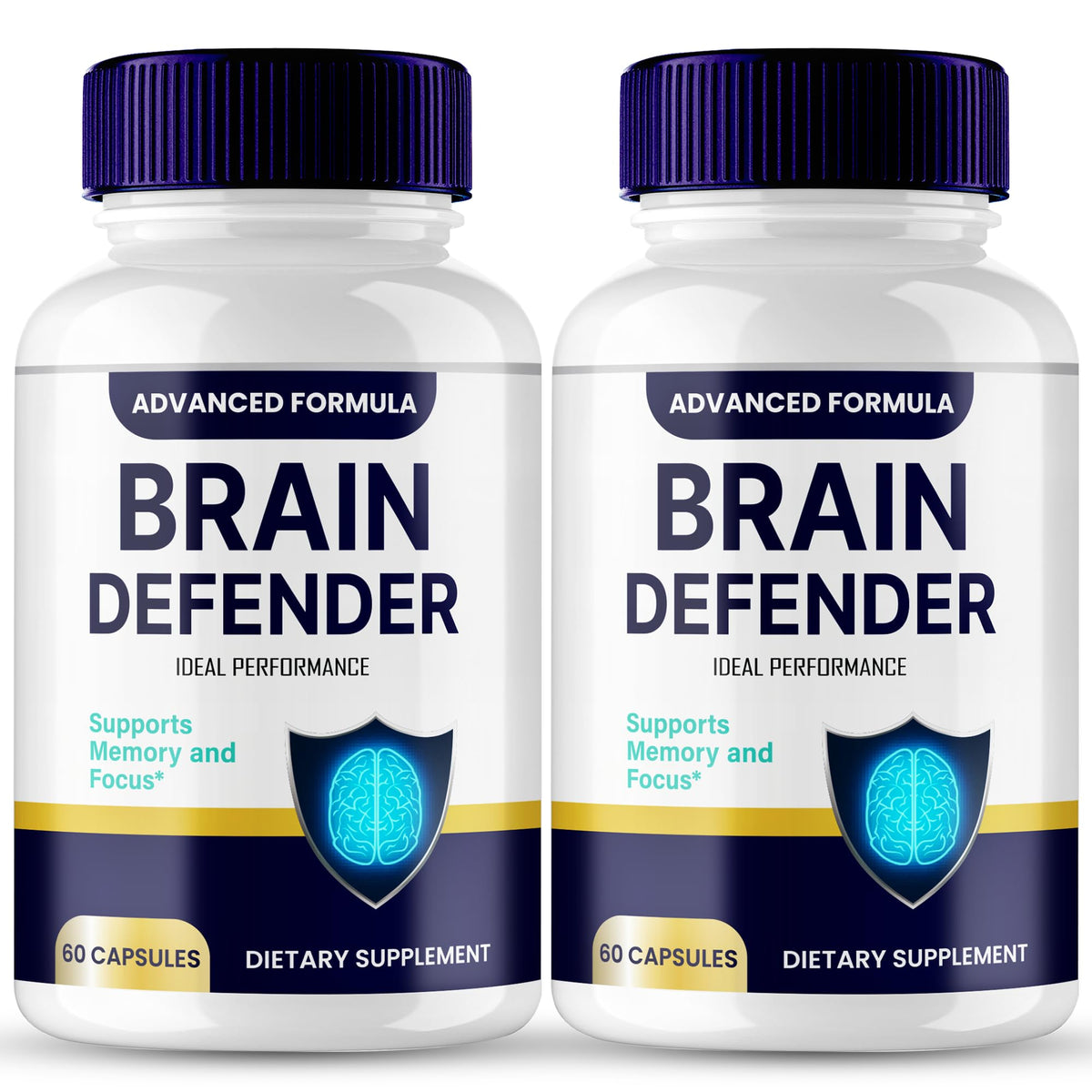 IDEAL PERFORMANCE Brain Defender Supplement 60 Capsules front view