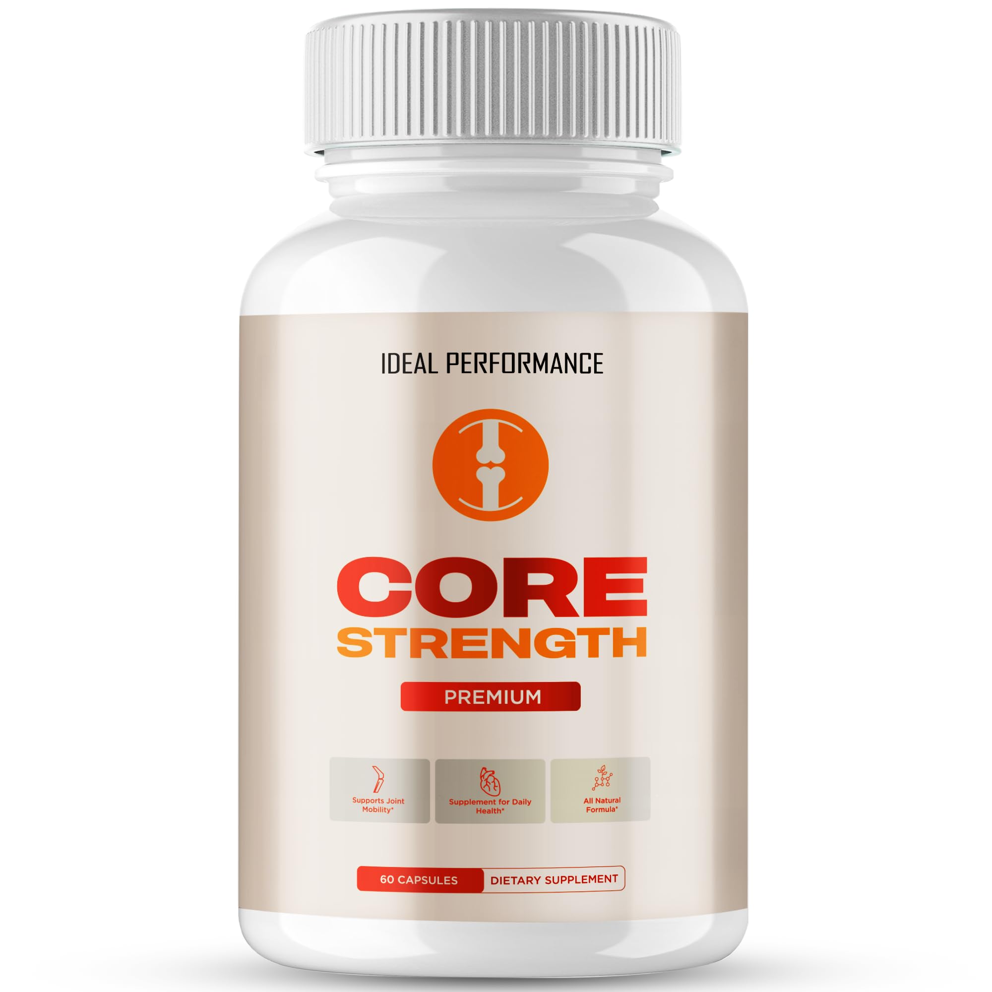 IDEAL PERFORMANCE Core Strength Supplement Capsules front view