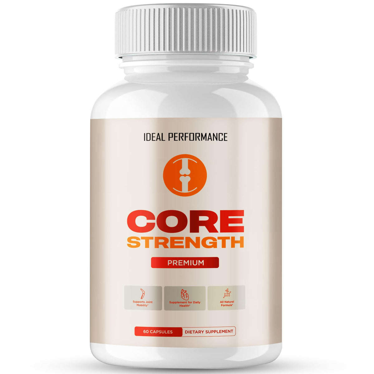 IDEAL PERFORMANCE Core Strength Supplement Capsules front view