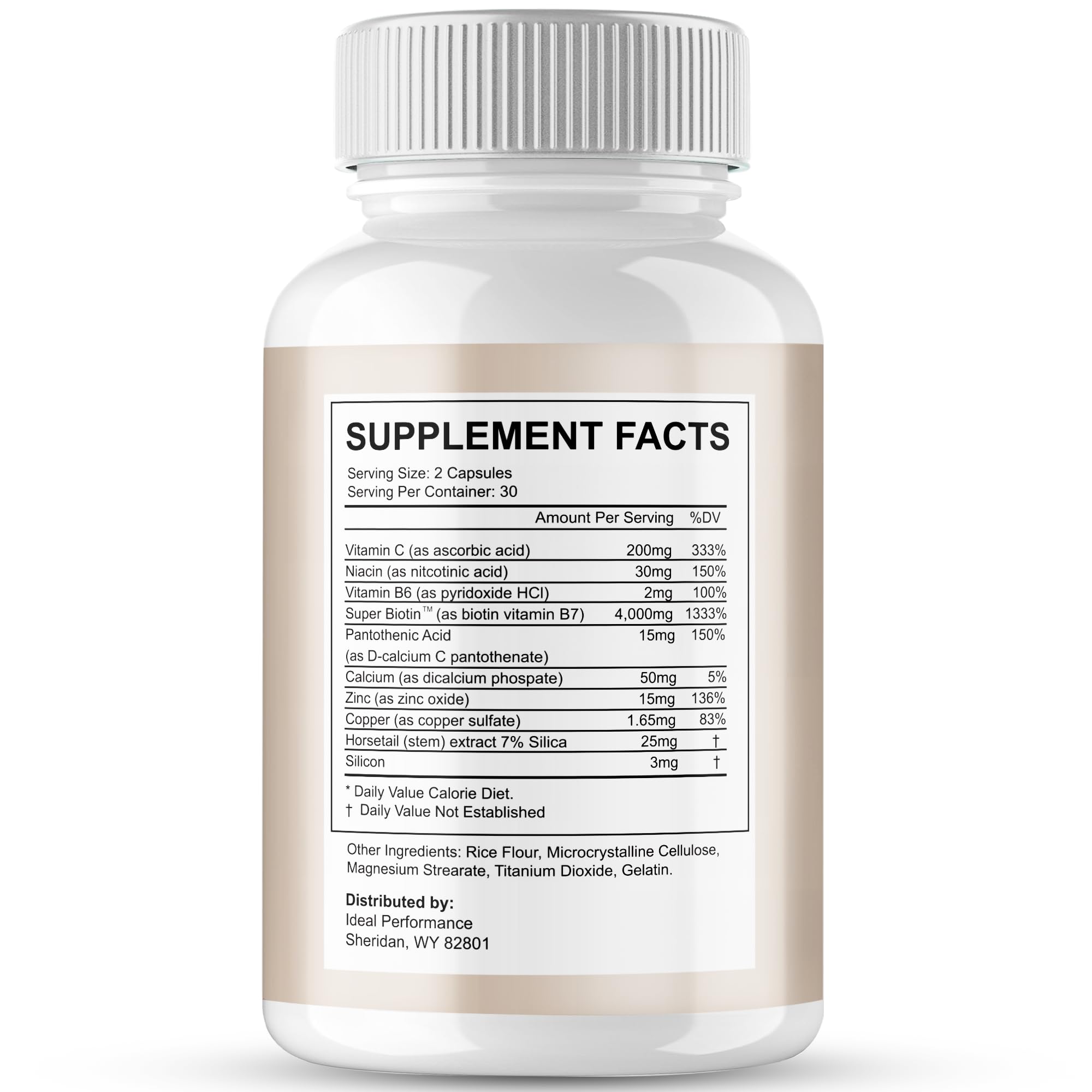 IDEAL PERFORMANCE Core Strength Supplement Capsules side view