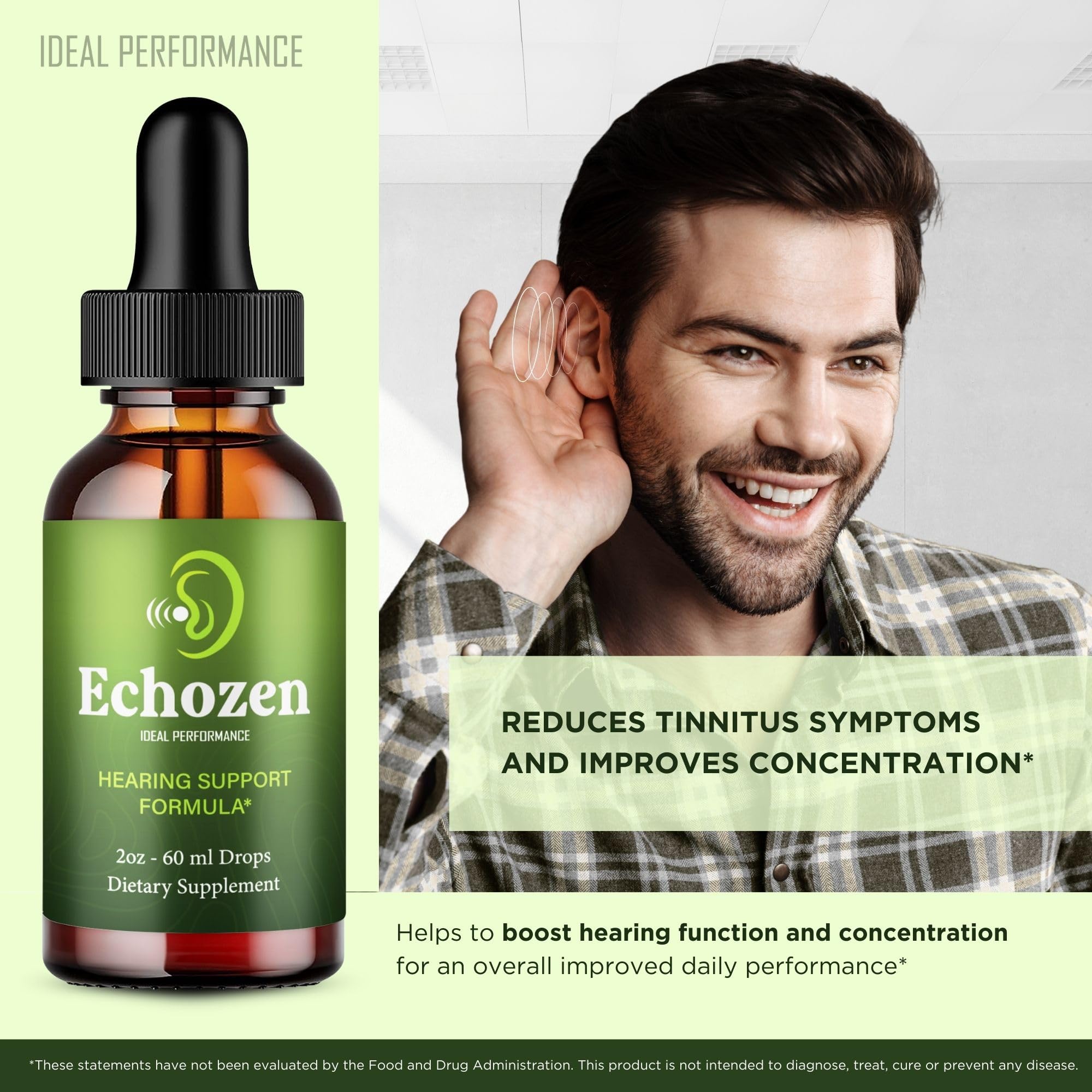 IDEAL PERFORMANCE EchoZen Drops close-up of dropper