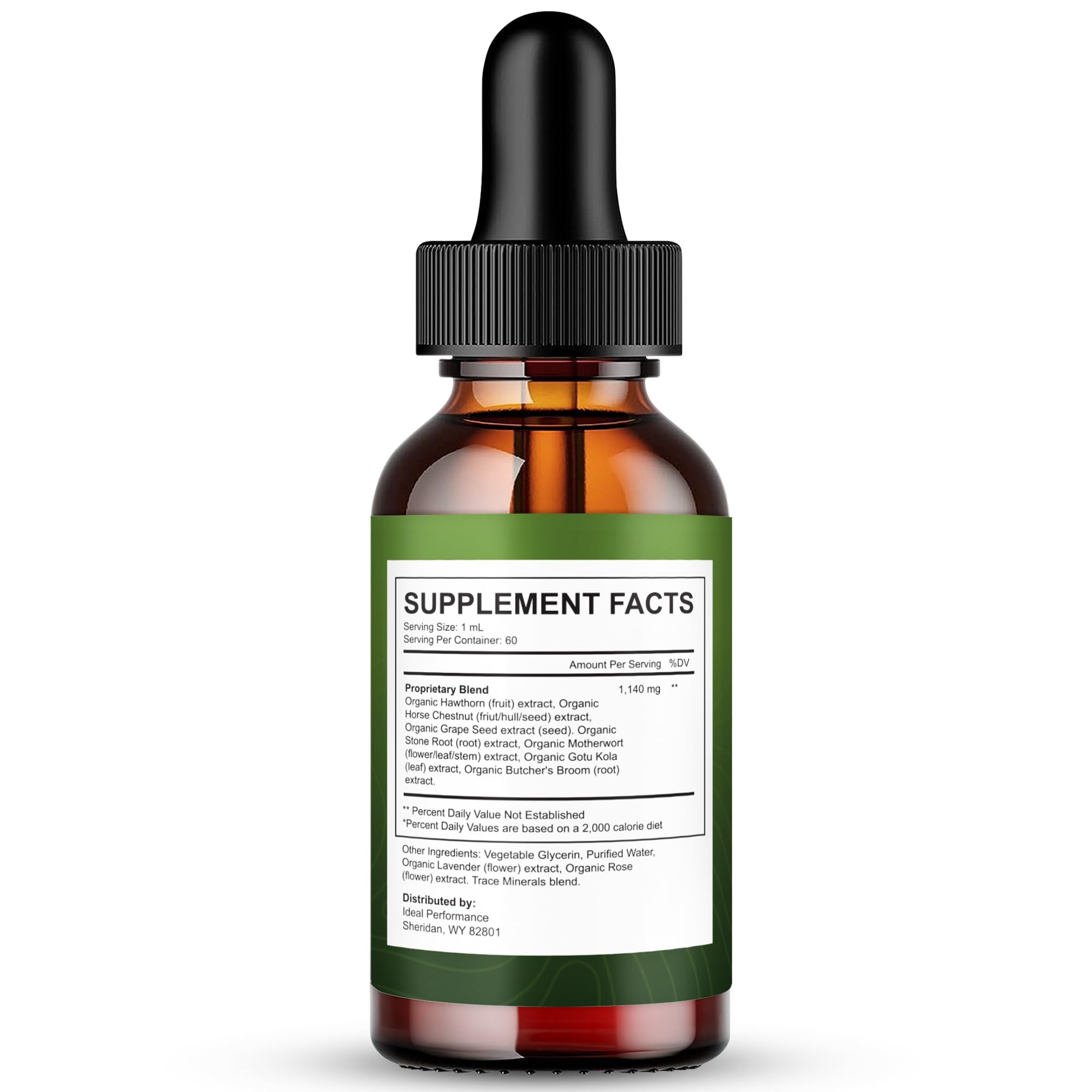 IDEAL PERFORMANCE EchoZen Drops dropper bottle side view