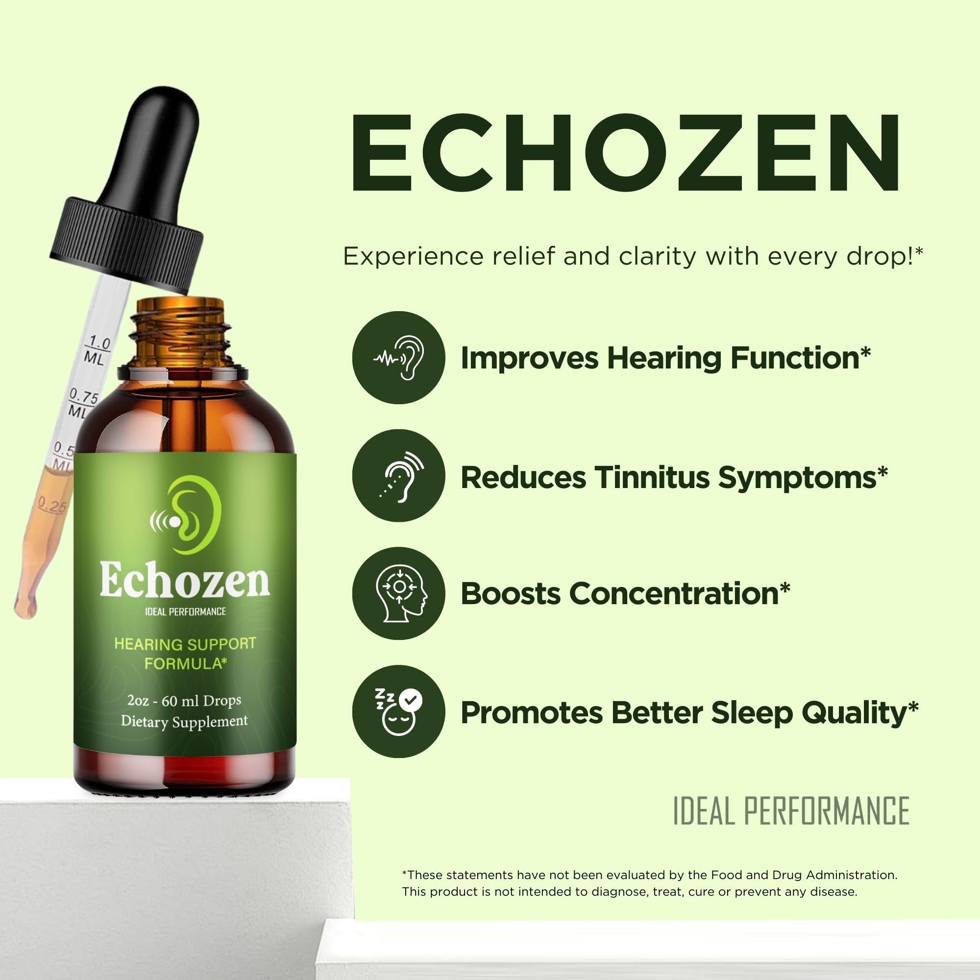 IDEAL PERFORMANCE EchoZen Drops lifestyle scene on a table
