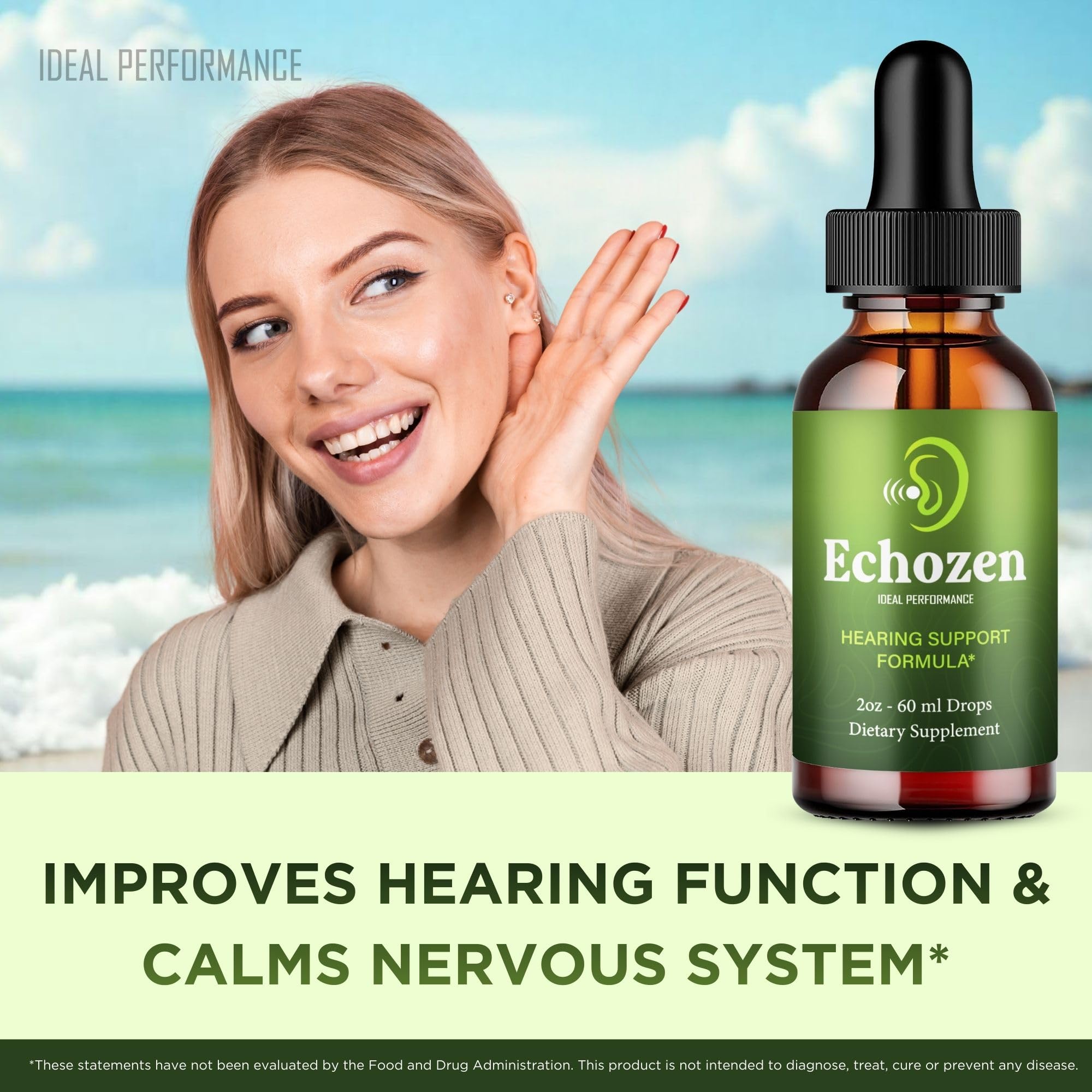 IDEAL PERFORMANCE EchoZen Drops packaging dimensions