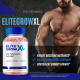 IDEAL PERFORMANCE Elite Grow XL Gummies with a measuring spoon