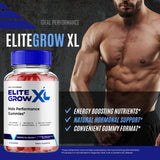 IDEAL PERFORMANCE Elite Grow XL Gummies with a measuring spoon
